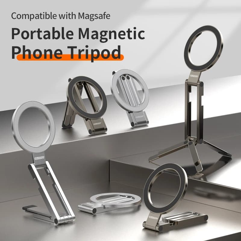 Magnetic metal phone photography stand selfie stick dual magnetic high-altitude tripod suitable for Samsung Xiaomi Huawei iPhone