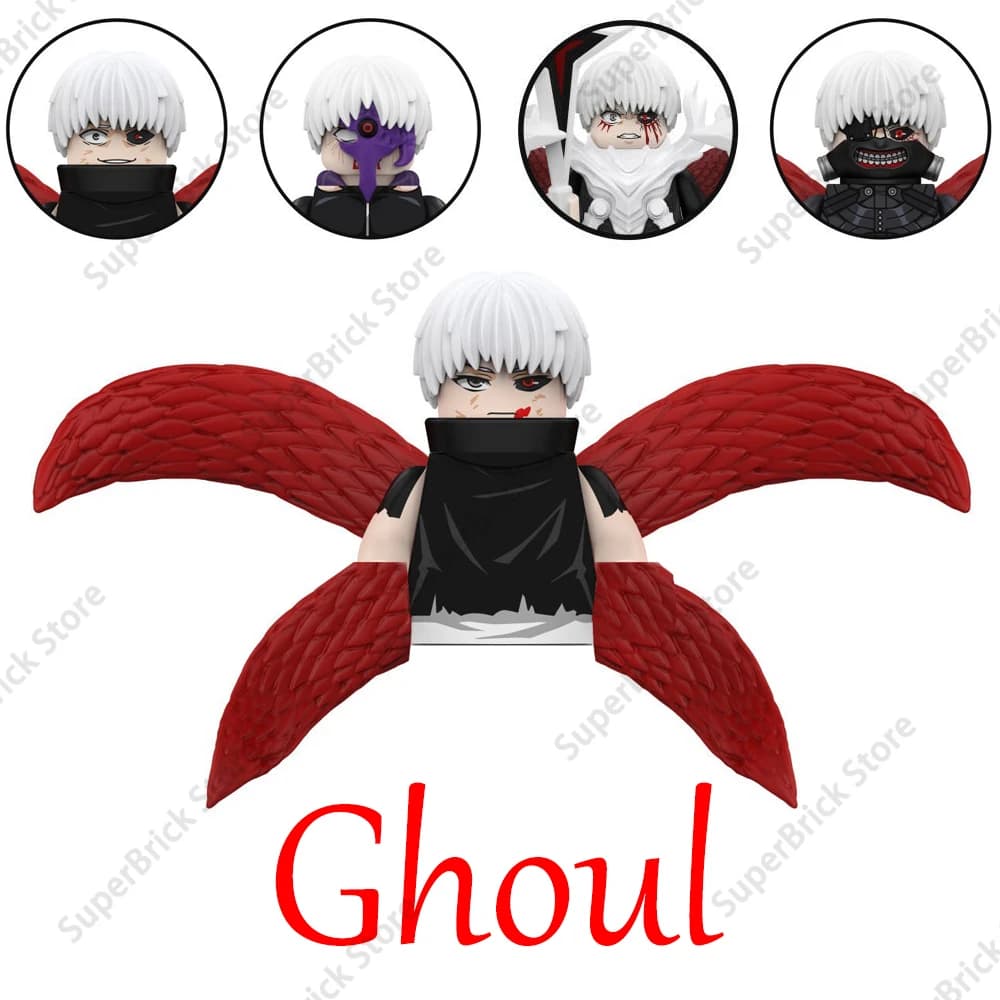 Anime giapponesi Tokyo Ghoul Kaneki Ken Mini Action Figures Modelli di bambole Building Blocks Set Personaggi dei cartoni animati classici Regali giocattolo