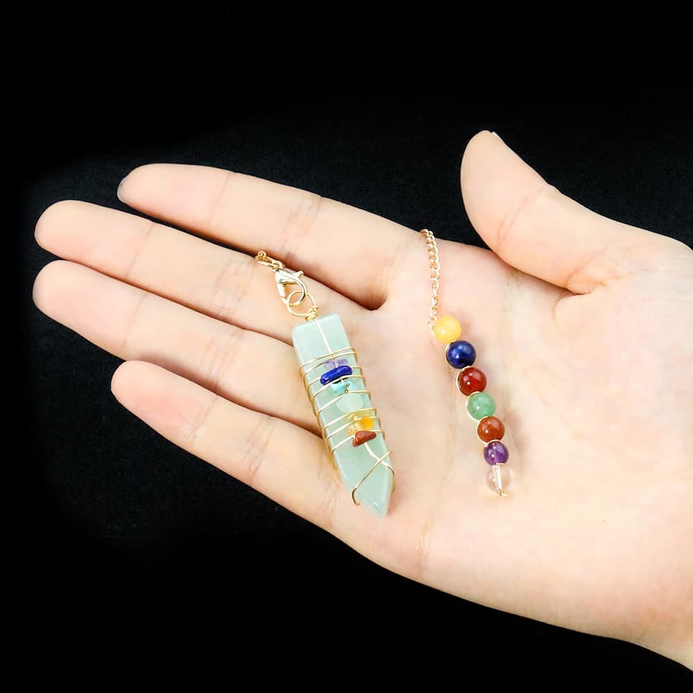 Chakra Pietra minerale Pendolo Perline spirituali Chaim Filo avvolto Strumento di divinazione Cristallo energetico Punto di quarzo Stregoneria Arazzi