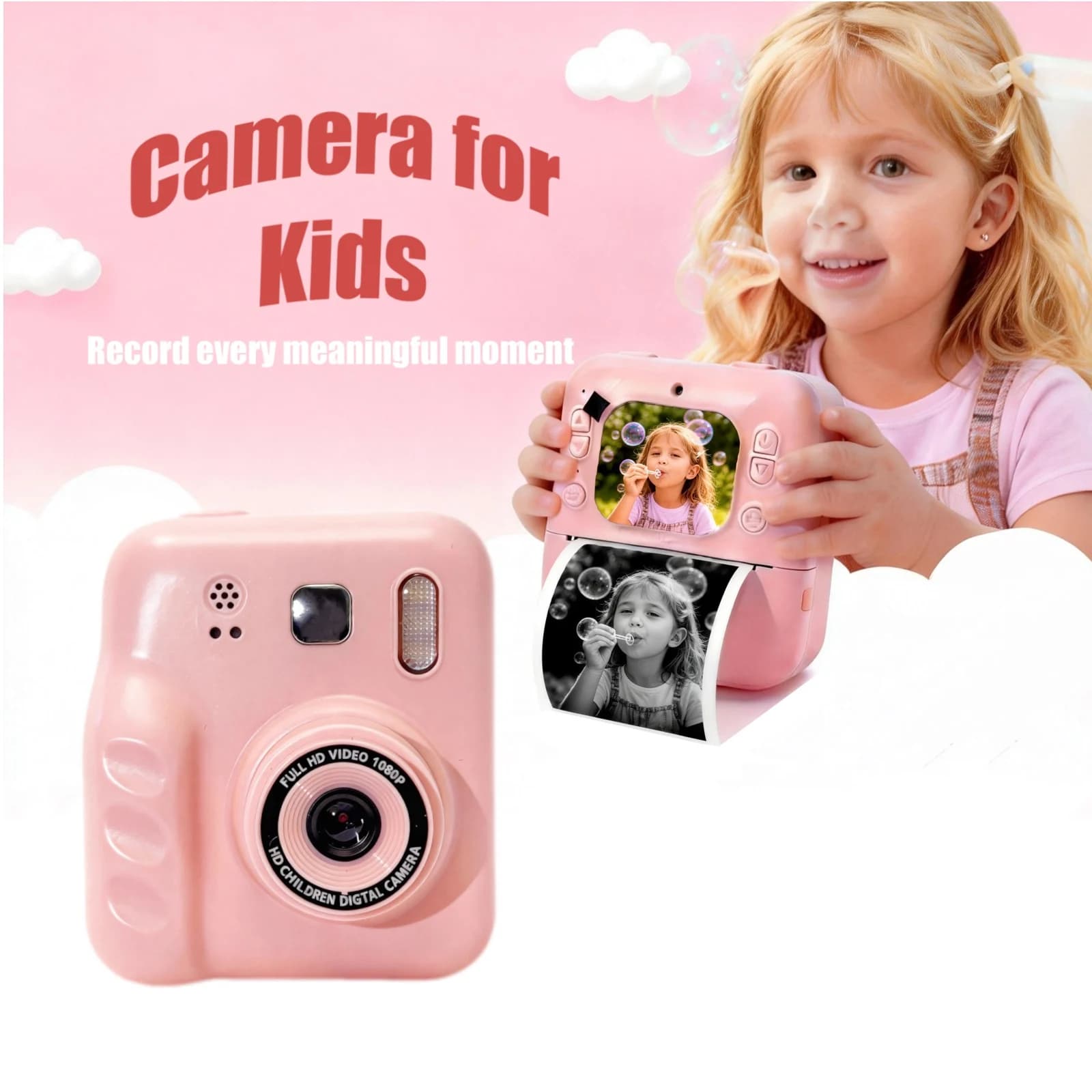 Nuova fotocamera per bambini con stampa termica in grado di scattare foto e registrare video, mini giocattolo educativo portatile per studenti/fotocamera Polaroid, stampa fotografica istantanea, doppia fotocamera ad alta definizione, regalo per bambini per le vacanze, mini DSLR/stampa termica senza inchiostro, simpatico giocattolo fotografico per bambini con stampa istantanea, fotocamera portatile per bambini con stampa istantanea, registrazione foto e video ad alta definizione, giocattolo educativo e sviluppativo, regalo di compleanno