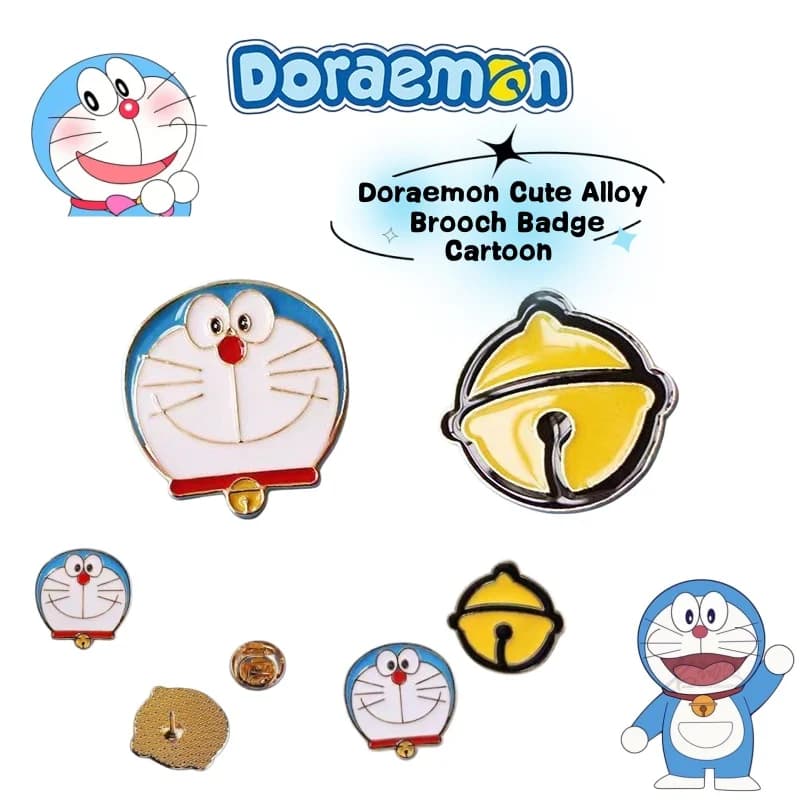 Doraemon cartoon series alloy metal brooch badge cute brooch small accessory for best friends, backpack, and pencil case
