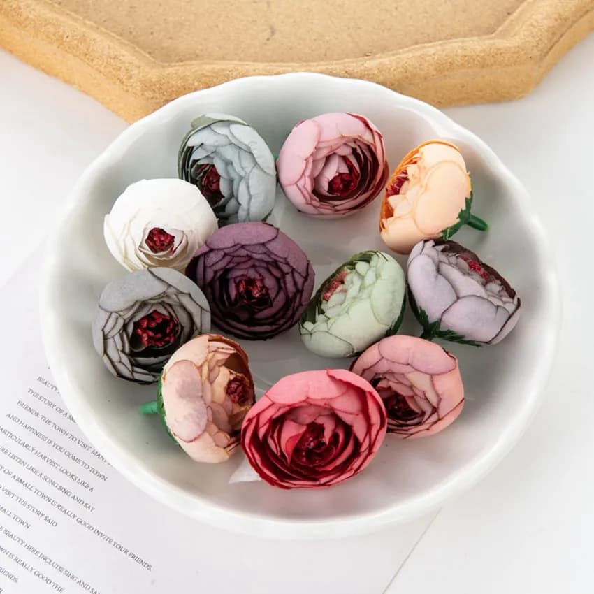 Fiori Artificiali in Seta, Boccioli di Rosa, Decorazioni per Casa e Stanza, Bouquet per Matrimoni, Decorazioni per Giardino e Festival, Scatole Regalo Fai-da-Te