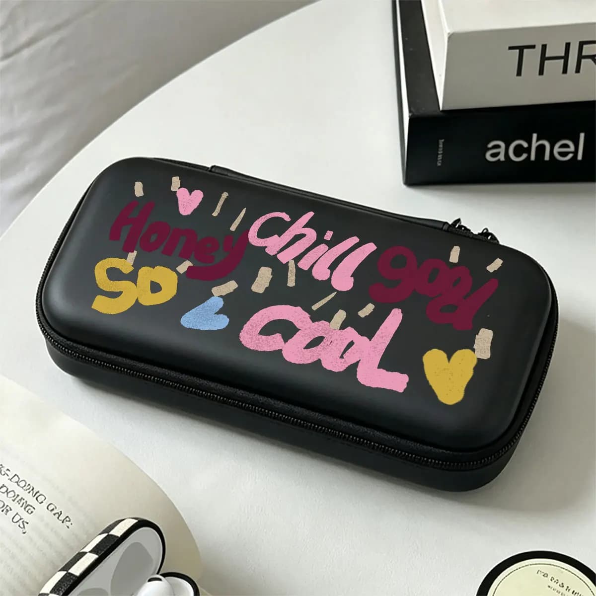 Cute Shockproof Carry Case for Nintendo Switch Lite/OLED With Mesh Pockets Portable Travel Gaming Accessories Storage Bag