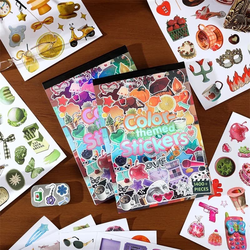 50pcs Colorful Series of Korean Food INS Sticker Book Handbooks Notebooks Phone Account Material Decorative Stickers