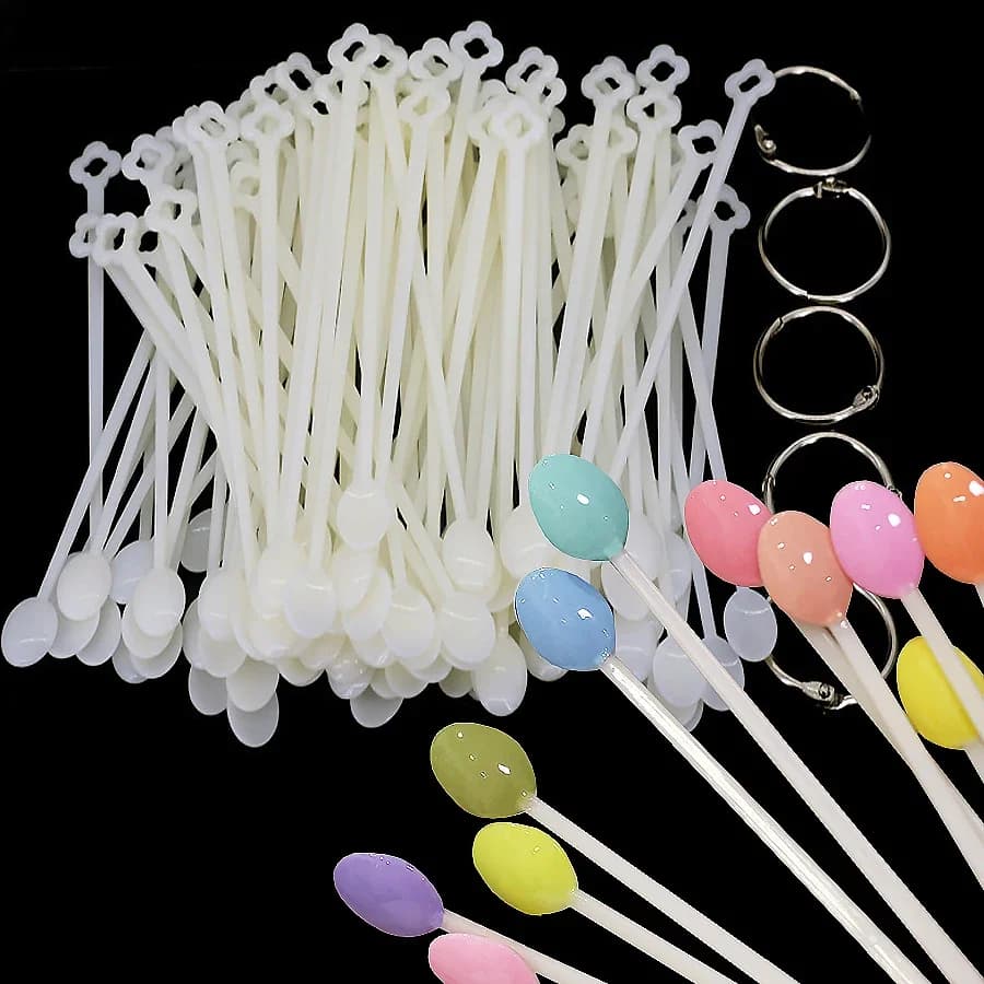100 pcs. Palettes for gel color samples with sticks and metal ring for exposure, ideal for beauty salons