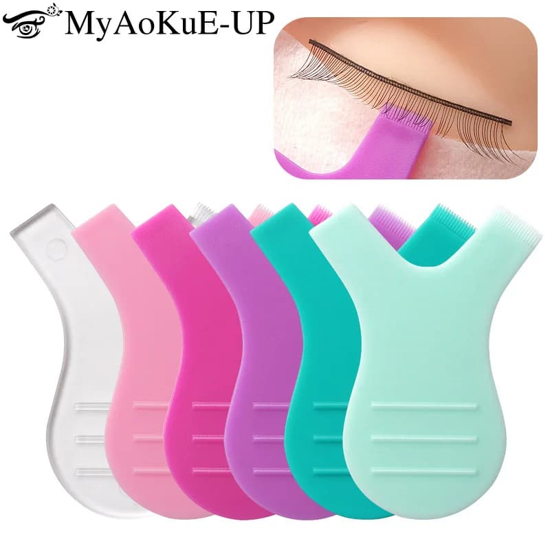 10 pz Pennelli per trucco ciglia Riutilizzabili in plastica Pettine pulito Forma a Y Sollevamento sopracciglia Bigodino Estensione ciglia Perm Strumenti per ciglia