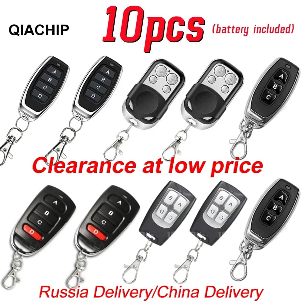 10 pcs 433 MHZ Remote Control 4 Channels EV1527 Transmitter Mode Momentanea Switch Self-locking Relay Interlocking Garage Door Keychain
