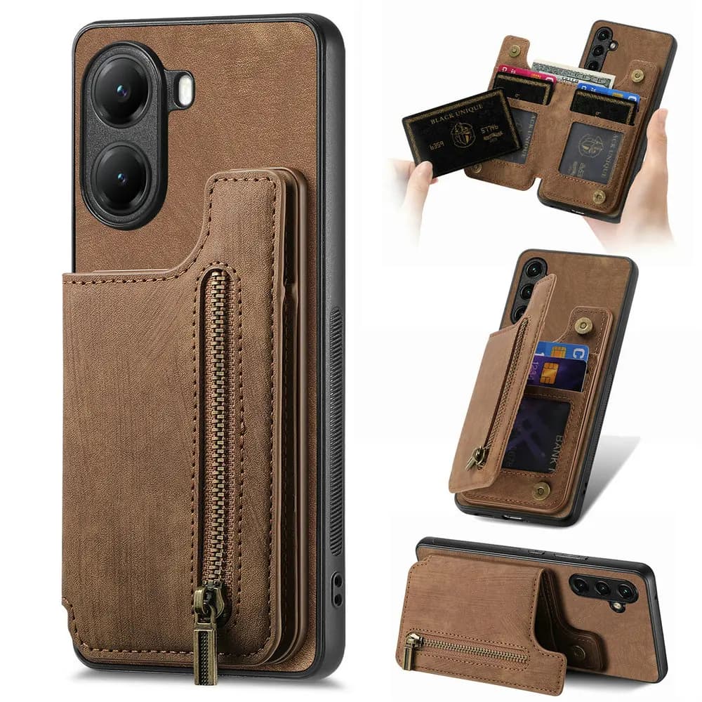 Per Xiaomi Poco X8 Pro Max 5G 2026: Cover Posteriore in Pelle con Cerniera per Poco F8 Ultra M8 X8 X7 F7 M7 X6 F6 M6 X5 Pro X3 NFC - Custodia a Portafoglio