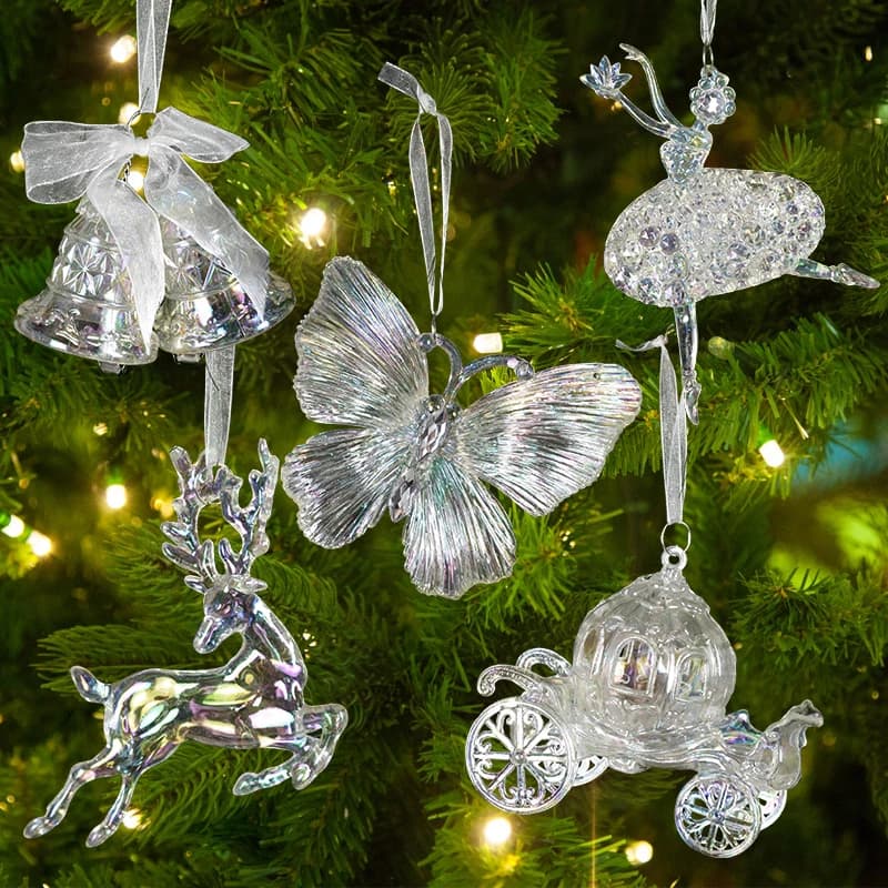 Natale Acrilico Alce Angelo Bambola Campana Ciondolo Albero di Natale Appeso Ornamenti 2024 Decorazione natalizia per la casa 2025 Regalo di Capodanno
