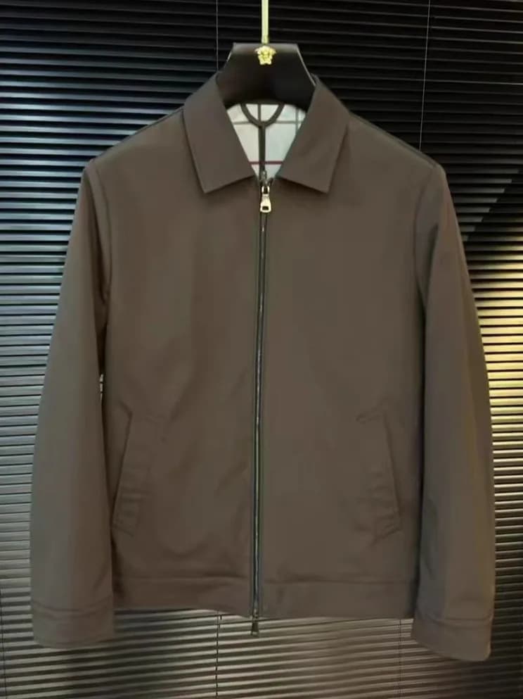 Nuova Giacca Casual da Uomo con Colletto Ribaltabile, Leggera, Lussuosa, Elegante e Versatile, Stile Cool di Alta Gamma per Primavera e Autunno, Manica Lunga con Cerniera