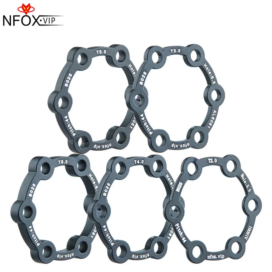 NFOX Distanziatore Mozzo Bicicletta Disco Freno Skateboard Elettrico Modificato Addensato 2-6MM Flangia a 6 Fori Rondella di Regolazione del Freno a Disco
