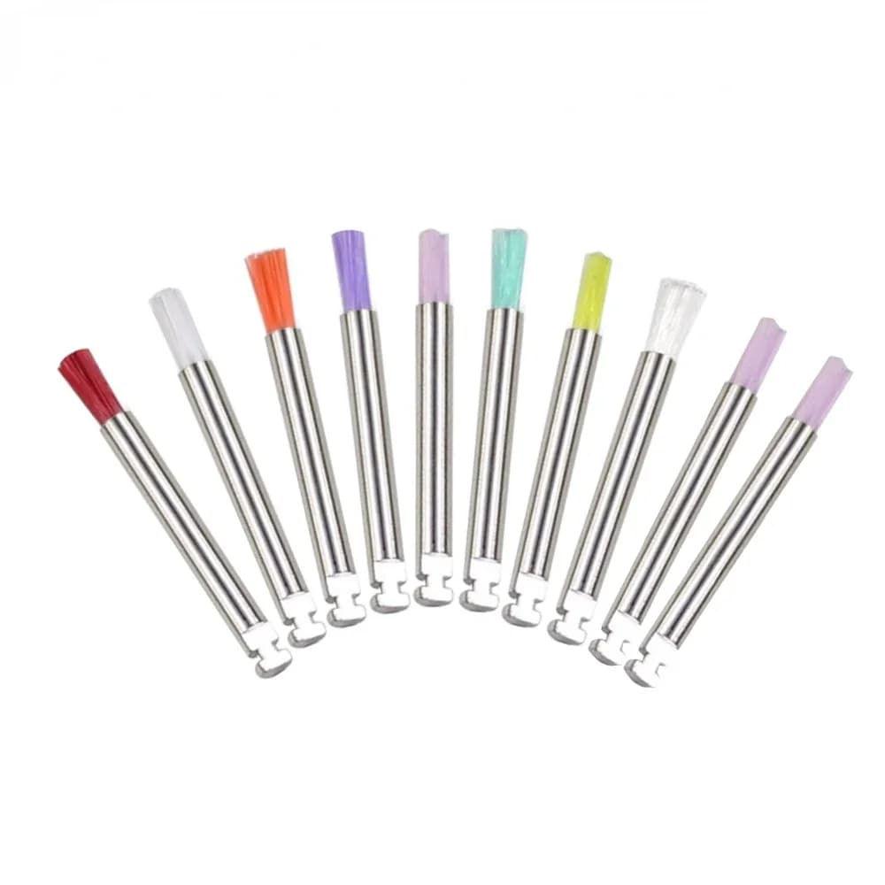 10 pcs/box Use And Drop Polisher Dentale Brush Nylon Setole Tools Dentist Polishing Polisher Cup Whitening Prophy Tooth Brushes