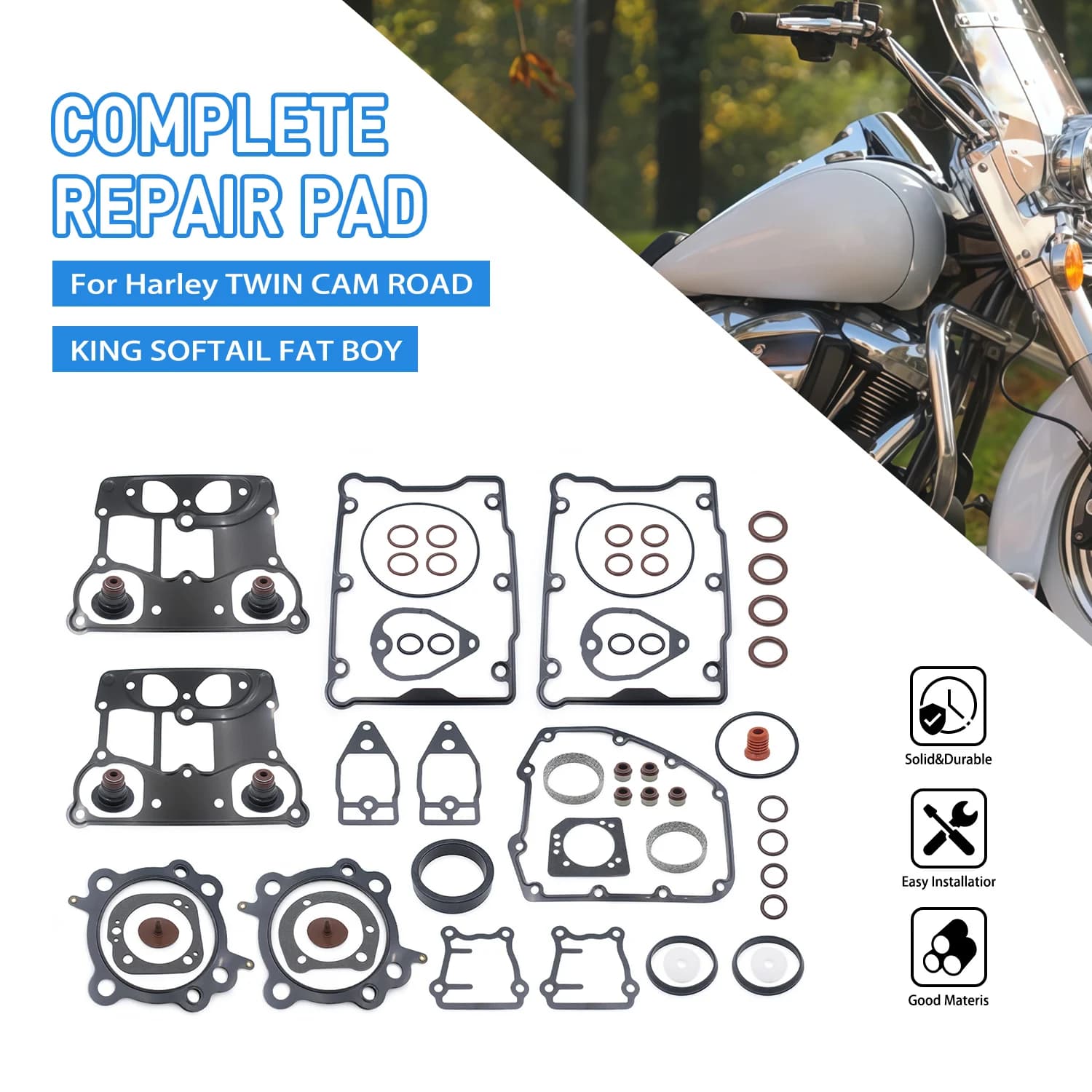 Kit Gaskets Cover for Primary Friction and Set Motorcycle Shock Absorber Harley 1550 Twin Cam 95CI Big Bore Night Train Road Glide
