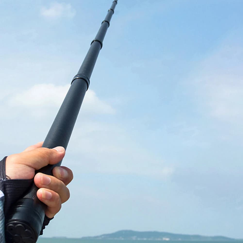 Carbon Fiber Telescopic Fishing Landing Net Rod 4m 5m 6m Folding Handle With Enlarged Mesh Bag For Freshwater Marine Fish Catchi