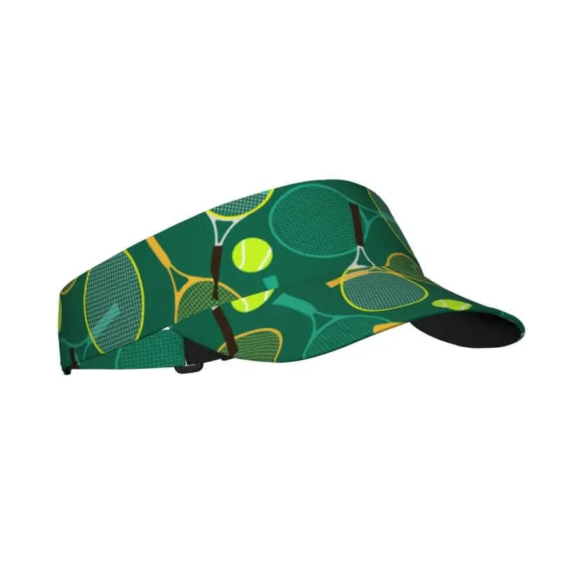 Cappelli Visiera Parasole Sportivi con Stampa Racchette e Palline da Tennis, Unisex, Leggeri, Pieghevoli, Rinfrescanti, Visiera Vuota per Corsa e Tennis