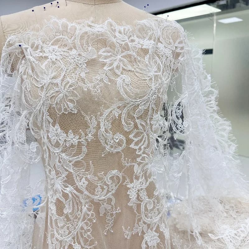3M Per Piece Off - White Edge Strand Eyelash Lace Trim Popular Overseas For Beautiful Bride Veil Shawl Adding Elegant Touch