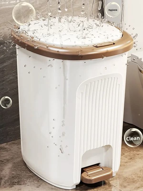 Cestino portaoggetti da scrivania, cestino per carta sotto il tavolo, contenitore portaoggetti per la casa, cestino in plastica ellittico