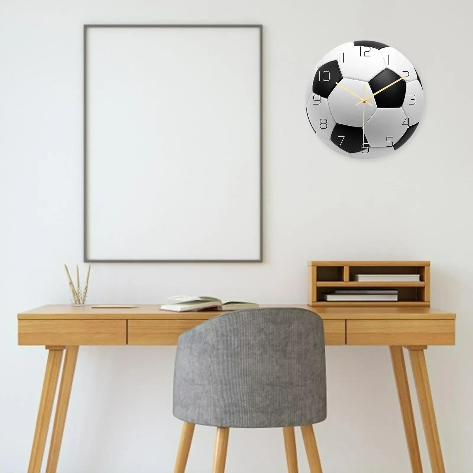 Orologio da parete sportivo moderno da 12'' silenzioso, a batteria, decorazione per camera da letto, idea regalo