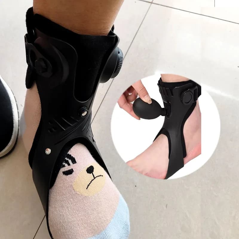 Tutore gonfiabile regolabile per caviglia - Ortesi per piede cadente - Per emiplegia, ictus, camminata con scarpe