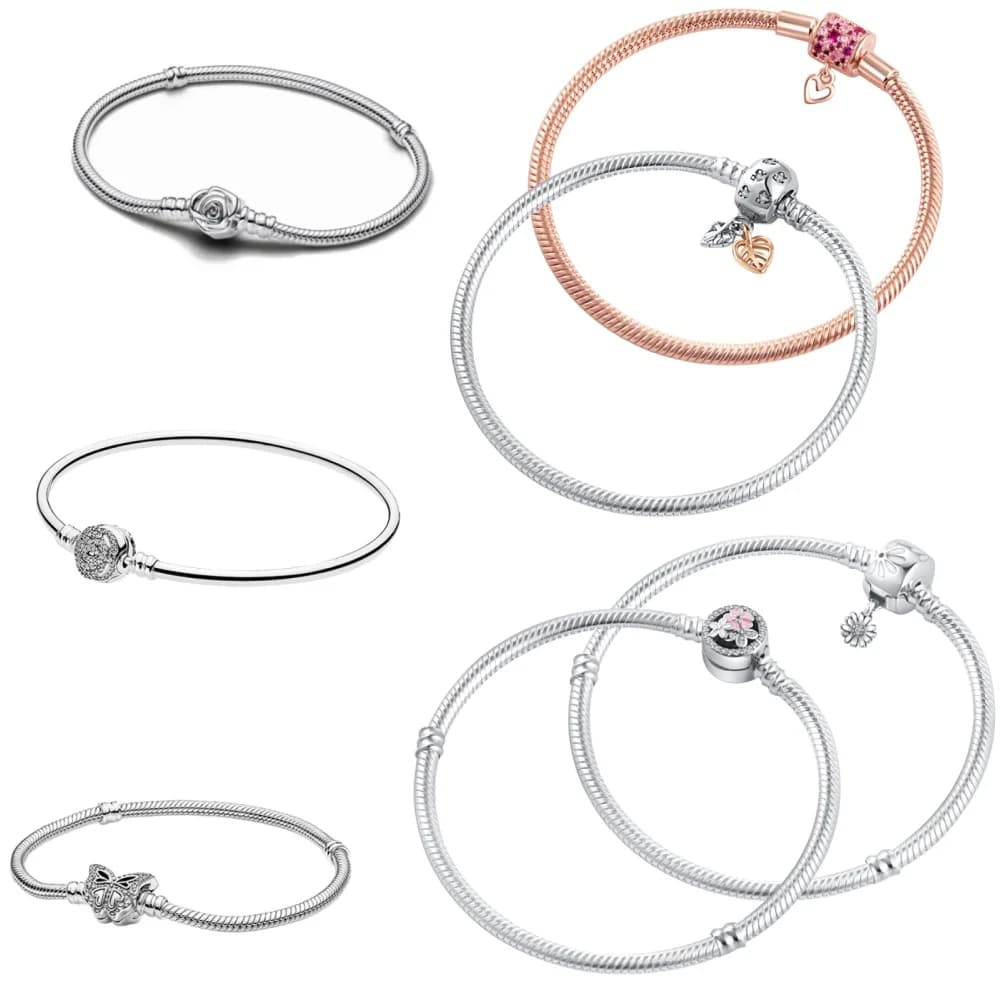 Bracciale a forma di fiore in argento 925 di vendita caldo, a forma di foglia, a forma di farfalla, adatto per gioielli di lusso alla moda delle donne europee