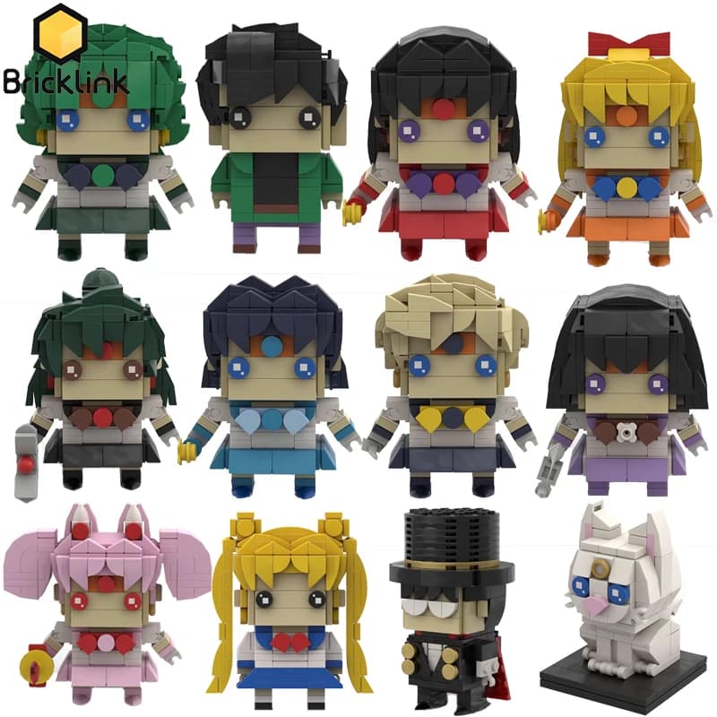 Bricklink Friends Pretty Soldier Moon Guardian Japan Anime Figures Bricks Doll Sets Building Blocks Kid Toys Girl Christmas Gift