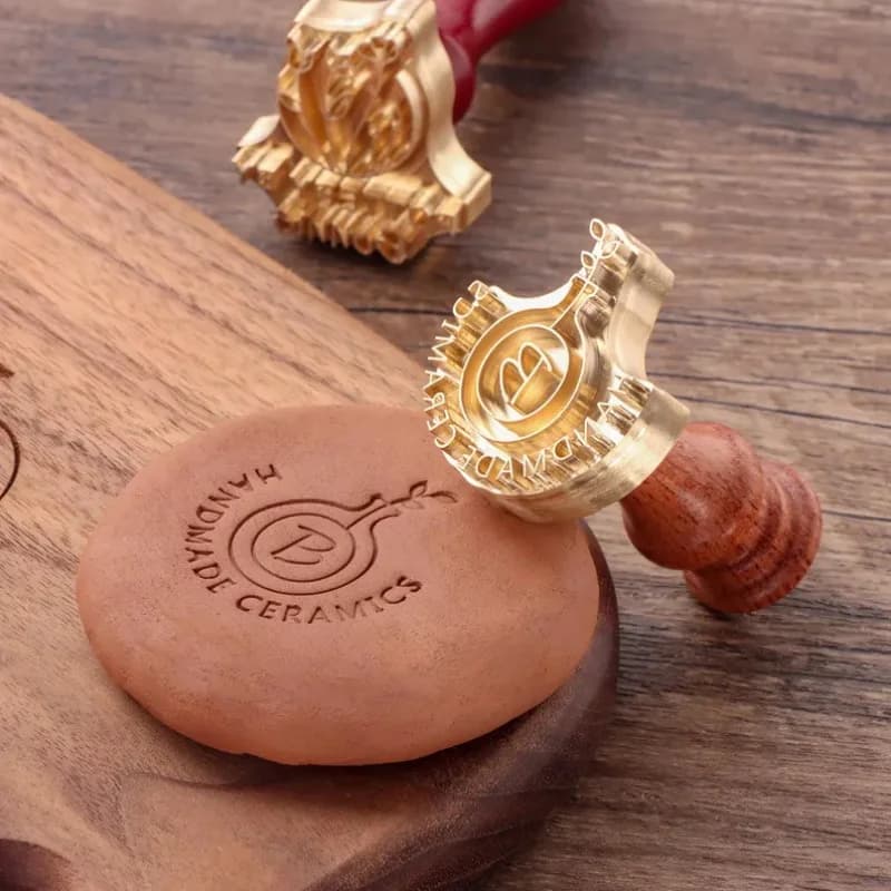 Timbri Personalizzati con Logo a Ghirlanda per Ceramica e Argilla, Stampi per Design Personalizzati per Sapone Fai-da-Te, Stampi per Ghiaccio, Regalo per Appassionati di Ceramica