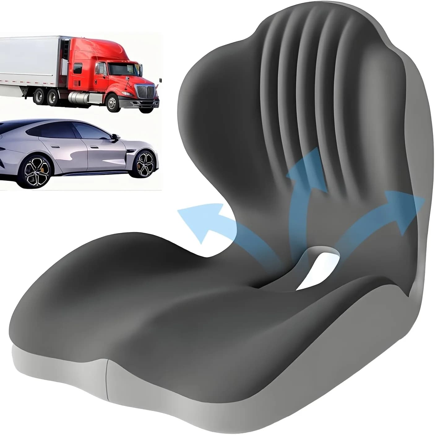 Cuscino ergonomico in memory foam per ufficio, auto, casa, supporto per la schiena, sollievo dal dolore, design traspirante, organizer da scrivania