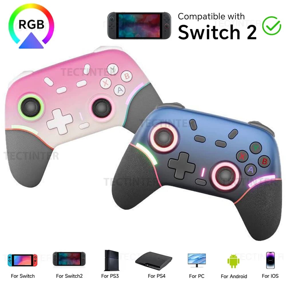 Wireless Bluetooth Controller for Nintendo Switch 2/PS3/PS4, Gamepad for Android Smartphone/iOS, Joystick for PC