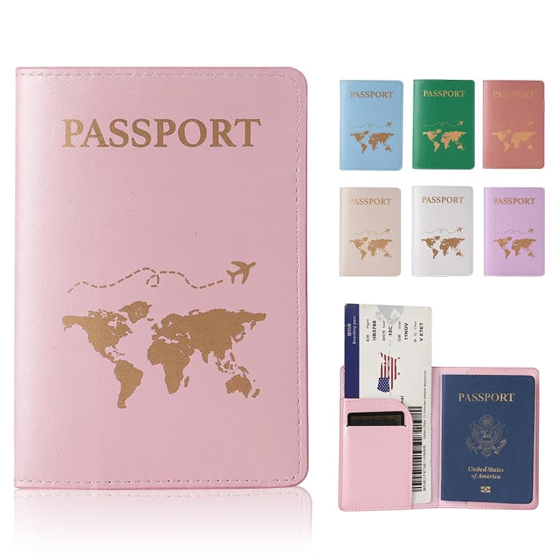Clip per passaporto in pelle transfrontaliera, nuovo regalo di nozze per coppia, borsa per documenti da viaggio, copertura protettiva per passaporto, borsa per passaporto PU
