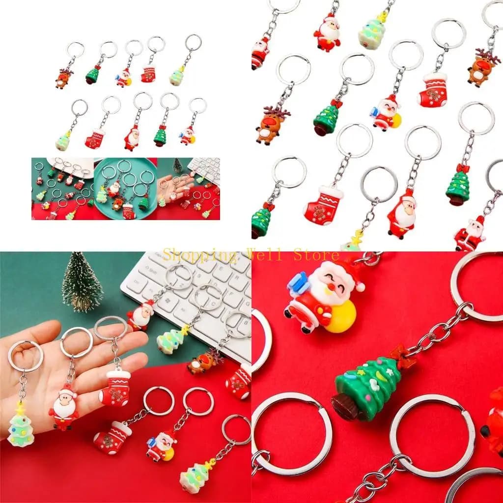 KX4B Christmas Keychains fumetti Ornamenti ornamenti guanti decorazioni