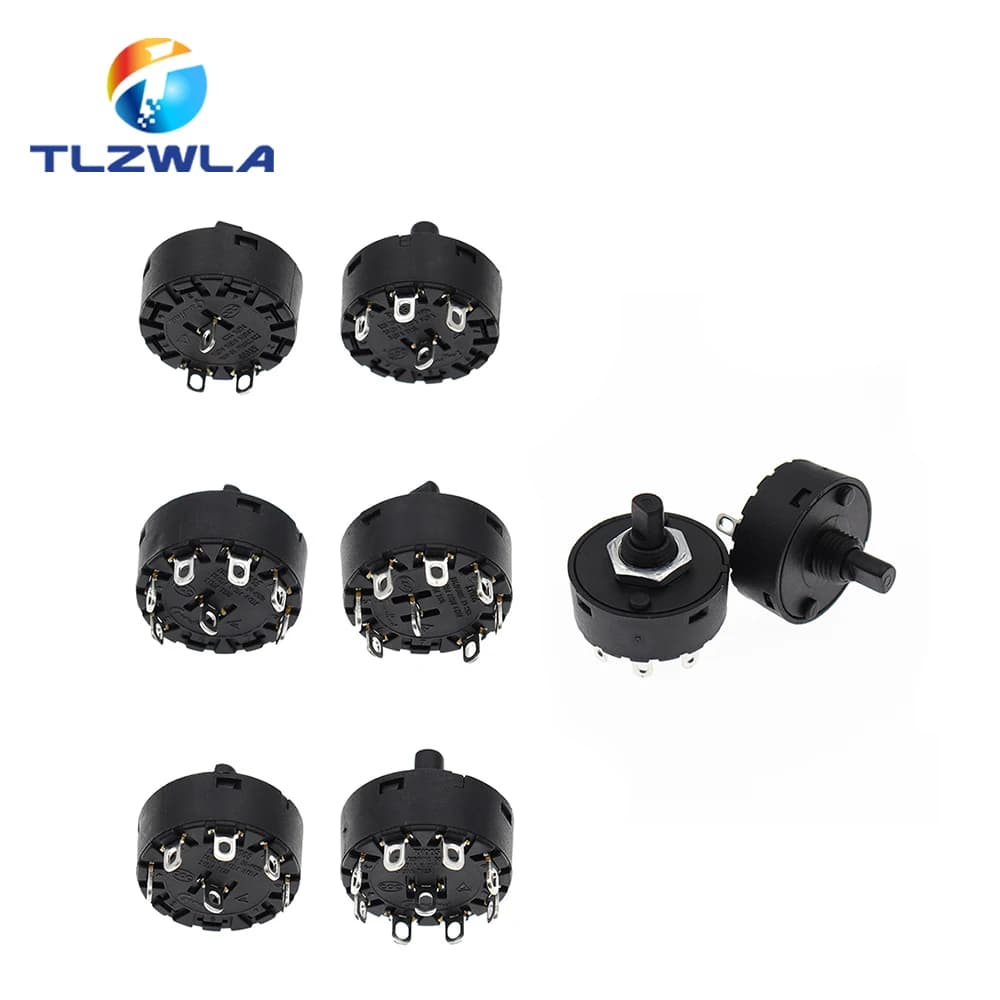 Interruttore a manopola 6A 2/3/5/6/7/8 Posizione Rotary Switch 3/4/6/7/8/9Pin Forno Elettrico Interruttore di Alimentazione Riscaldatore Interruttore di Controllo della Temperatura
