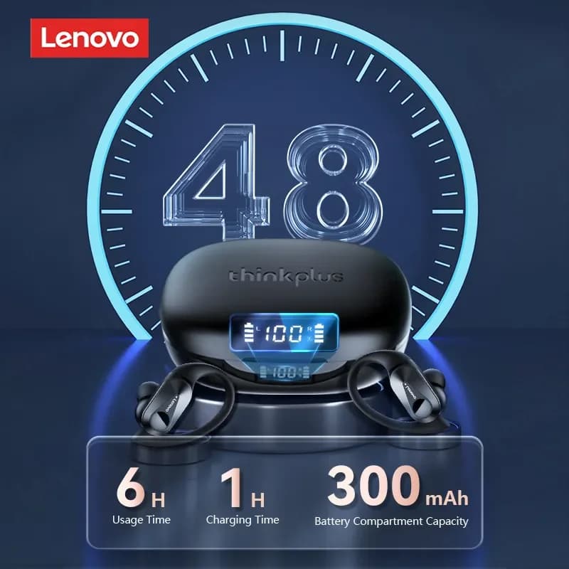 Lenovo Original LP75 TWS Bluetooth 5.3 Wireless Music Hearing Aid LED Digital Display Noise Reduction Noise Reducers New Games