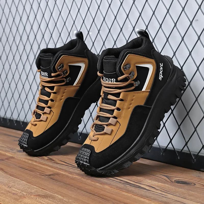 Men's Wide Trekking Shoes Durable Anti-slip Outdoor Casual Shoes Light Gymnastics Shoes For Daddy Korean Style Fashion Spring Autumn