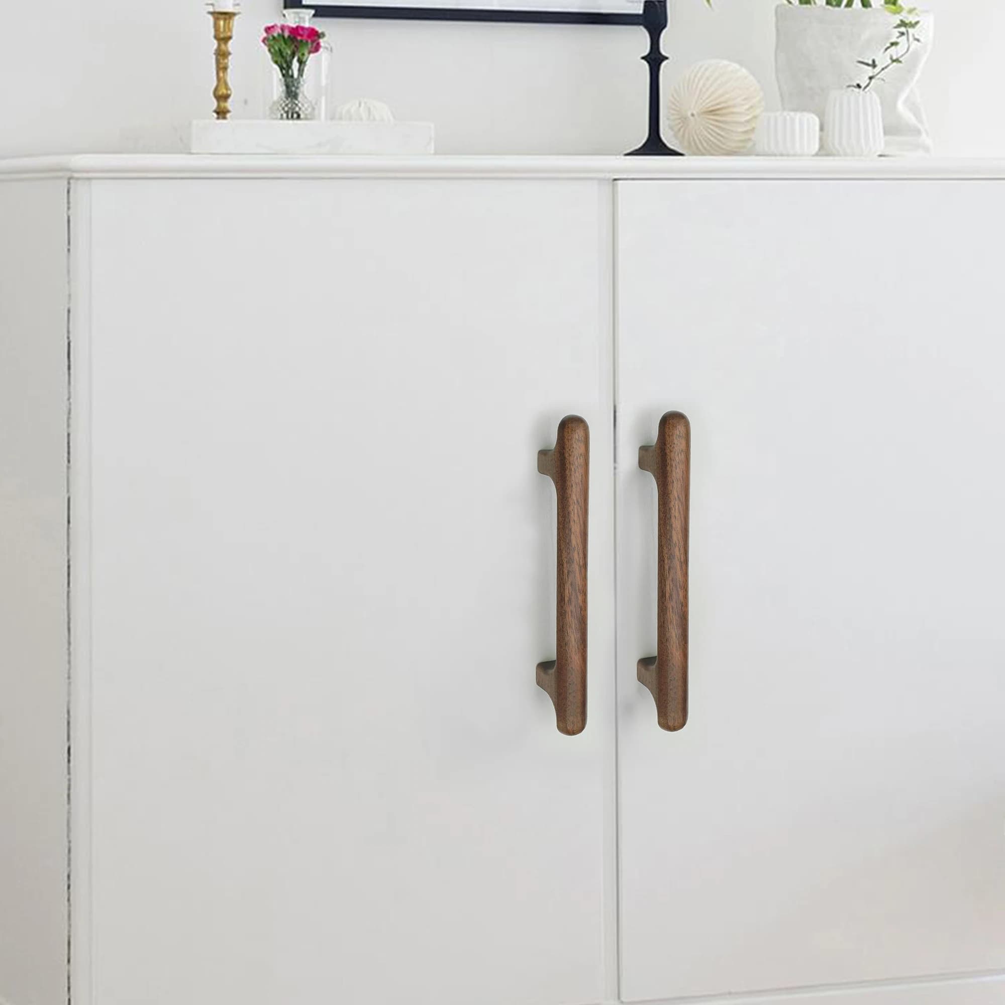 Maniglie per Mobili in Noce Nero, Maniglie per Armadietti in Legno Naturale, Maniglie per Cassetti in Rovere Bianco, Pomelli per Porte da Cucina in Legno, Maniglie per Armadi LBFEEL