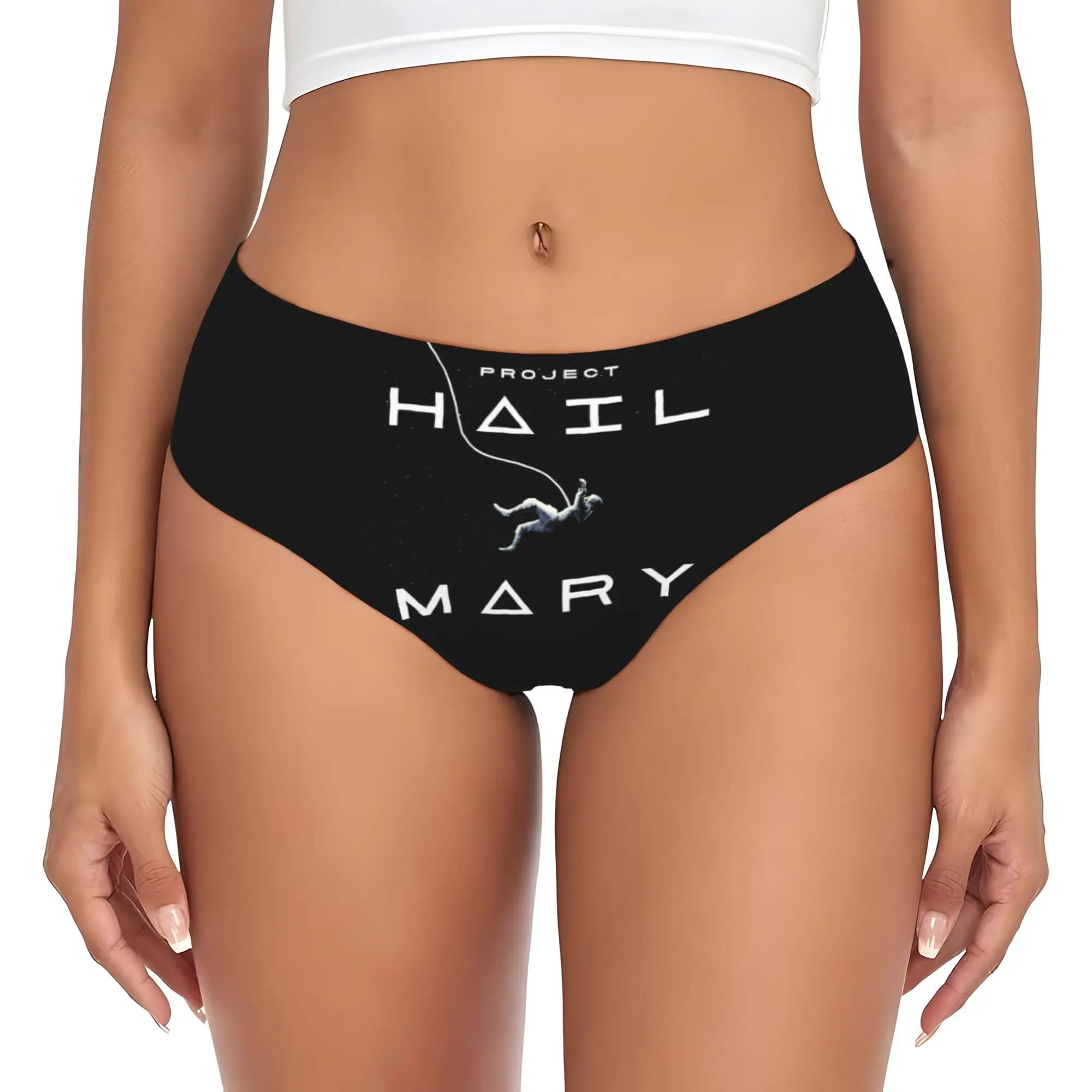 Mutandine da donna personalizzate P-Project Hail Mary Movie Brief, traspiranti ed elasticizzate