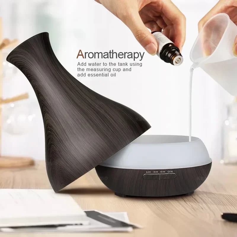 2021 di Tendenza 400ml Grano di Legno Mini Diffusore Reed Olio Essenziale Diffusore di Aroma Ad Ultrasuoni Umidificatore Nebulizzazione DiffusoreHot