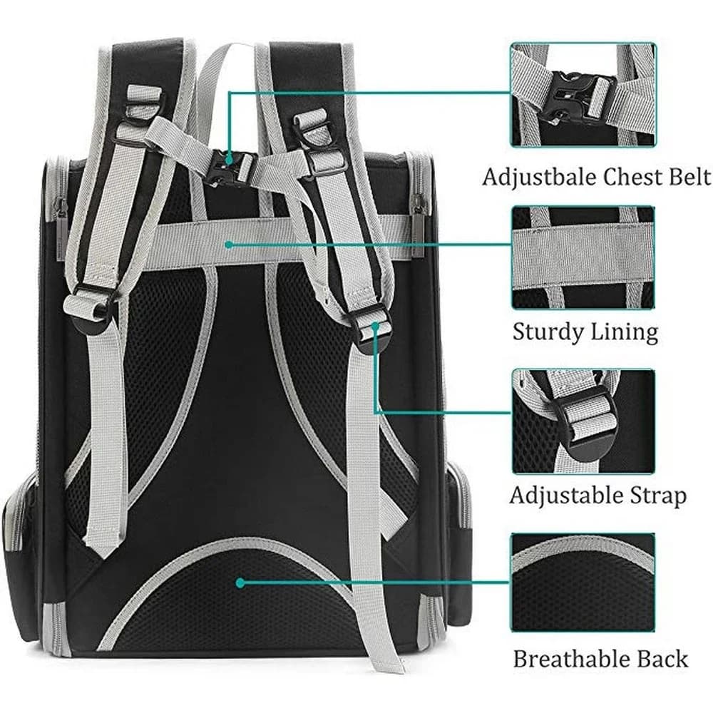 Breathable Pet Cat Carrier Backpack Large Capacity Cat Dogs Carrying Bag Folding Pet Chest Portable Outdoor Travel Pets Carrier