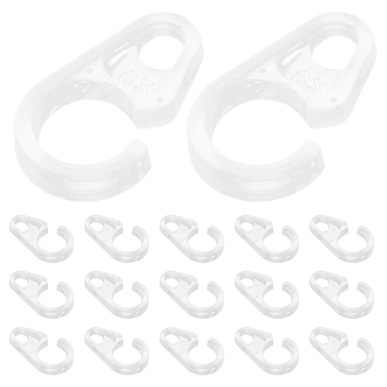 50 Pezzi Anelli Gancio per Tende in Plastica Trasparente, Robusti Anelli Gancio per Tende Doccia, Ganci per Tende da Bagno e Finestre