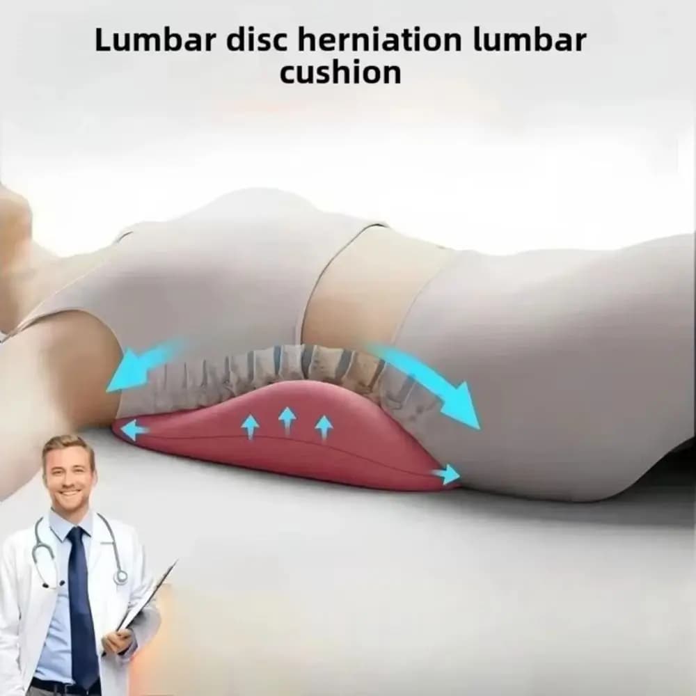 Cuscino Lombare Ergonomico in Memory Foam, Morbido e Traspirante, per Supporto e Massaggio Corporeo