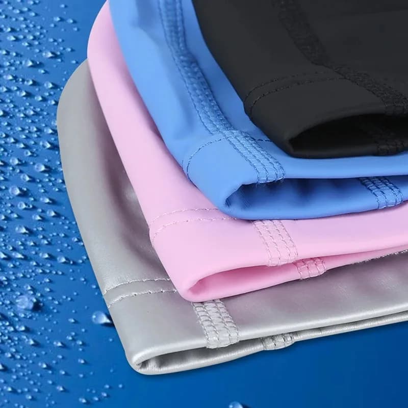 PU Fabric Swimwear for Men and Women, Waterproof, Protects Eyelets, For Long Hair, Big Sizes for Adults