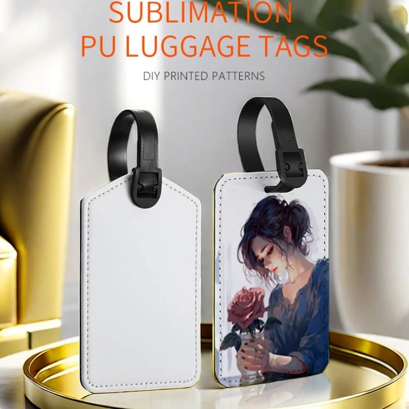 Immagine personalizzata Etichette per bagagli in pelle PU Foto personalizzata Etichette identificative impermeabili Viaggi d'affari Pass d'imbarco in pelle di fascia alta