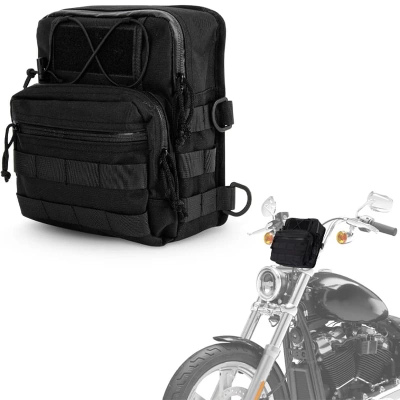 Borse per manubrio anteriori stile club universale Borsa per attrezzi con barra a T per borsa da viaggio Harley Softail Low Rider ST Bobber Cafe Racer
