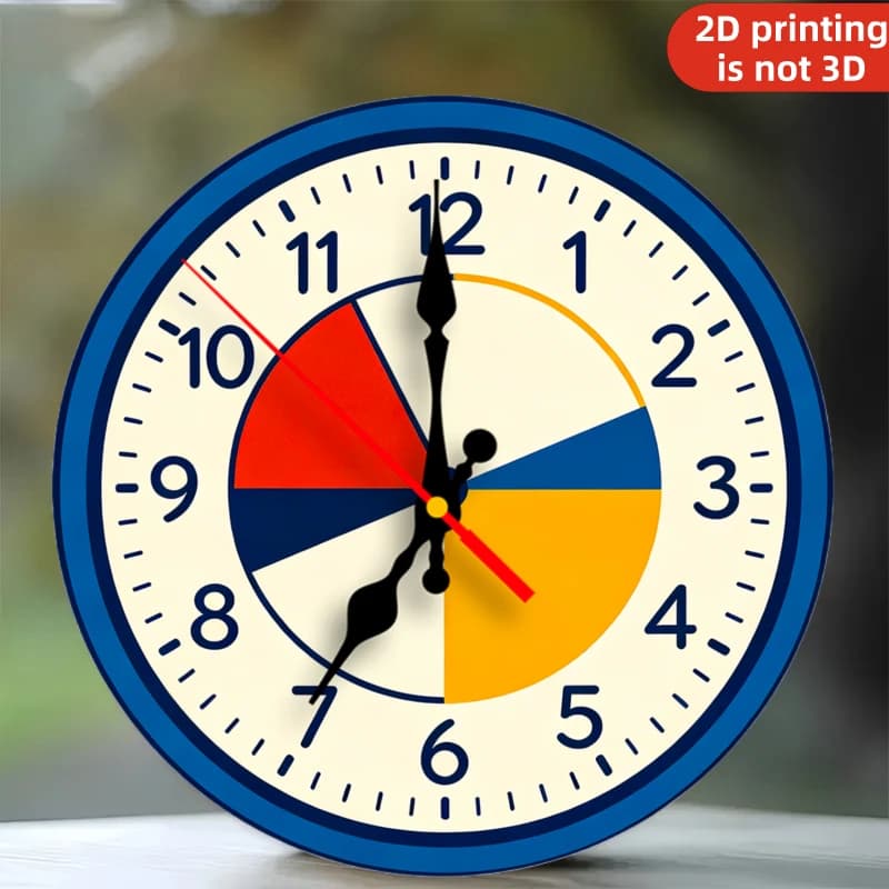 Orologio da Parete Stile Cubismo, Meccanismo al Quarzo Silenzioso Senza Ticchettio, Stampa 2D con 2 Set di Lancette, per Arredamento Soggiorno Camera da Letto Cucina