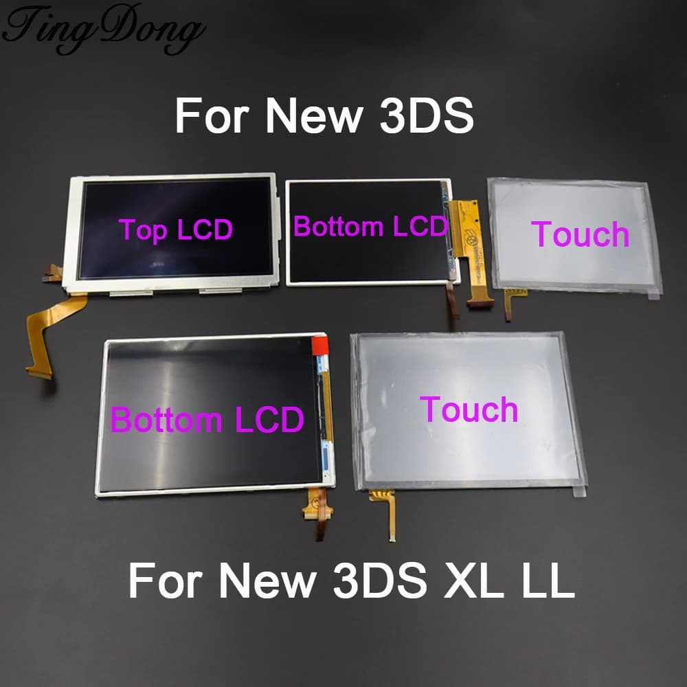 1PC/1Set Top Superiore e Inferiore Display LCD Inferiore Per Il Nuovo 3DS Nuovo 3DS XL LL controller Display In Vetro Dello Schermo Touch Digitizer