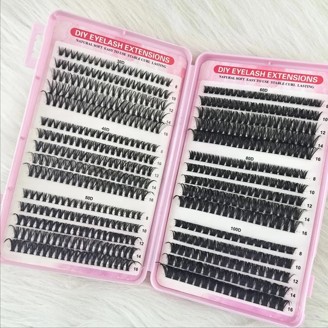 Individual Lashes Cluster Lashes Natural Look Mixed Tray DIY Eyelash Extension Volume Clusters Eyelashes