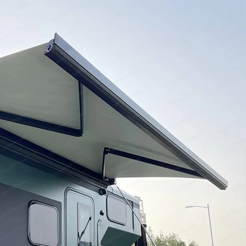 Manual/Electric RV Awning with Fully Enclosed Tent Kit – All-Weather Camping Awning, Windproof, Rainproof & Insect-Proof