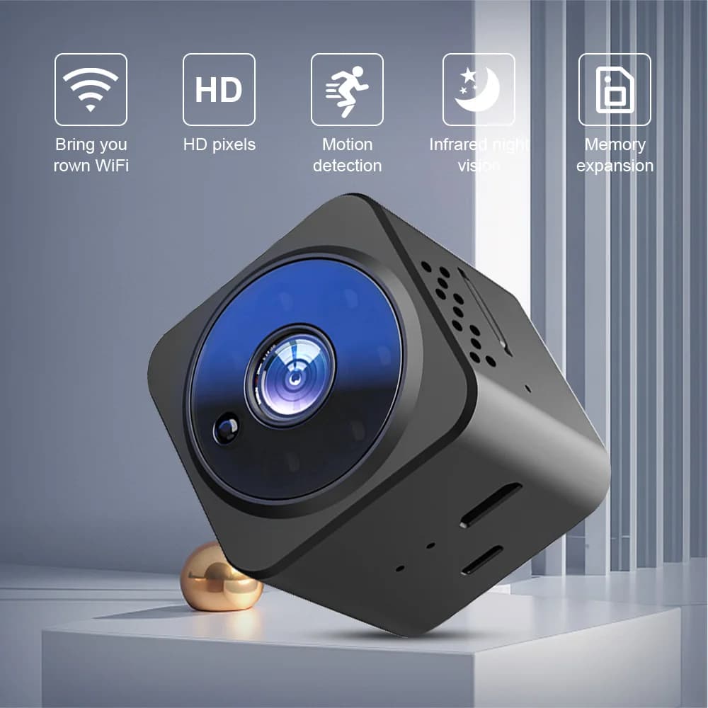Telecamera di Sicurezza WiFi Wireless 1080P con Visione Notturna e Interfono Bidirezionale, Monitor per Bambini e Mini Telecamera per la Protezione Domestica