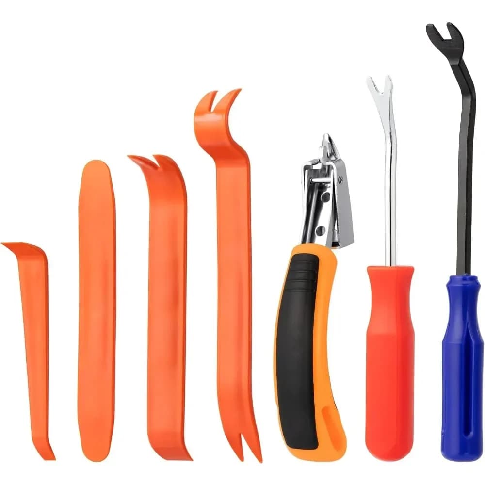 Set di strumenti per cucitrice da 7 pezzi, kit per la costruzione e l'automobile, pinzatrice professionale e per l'estrazione delle chiodi, efficace