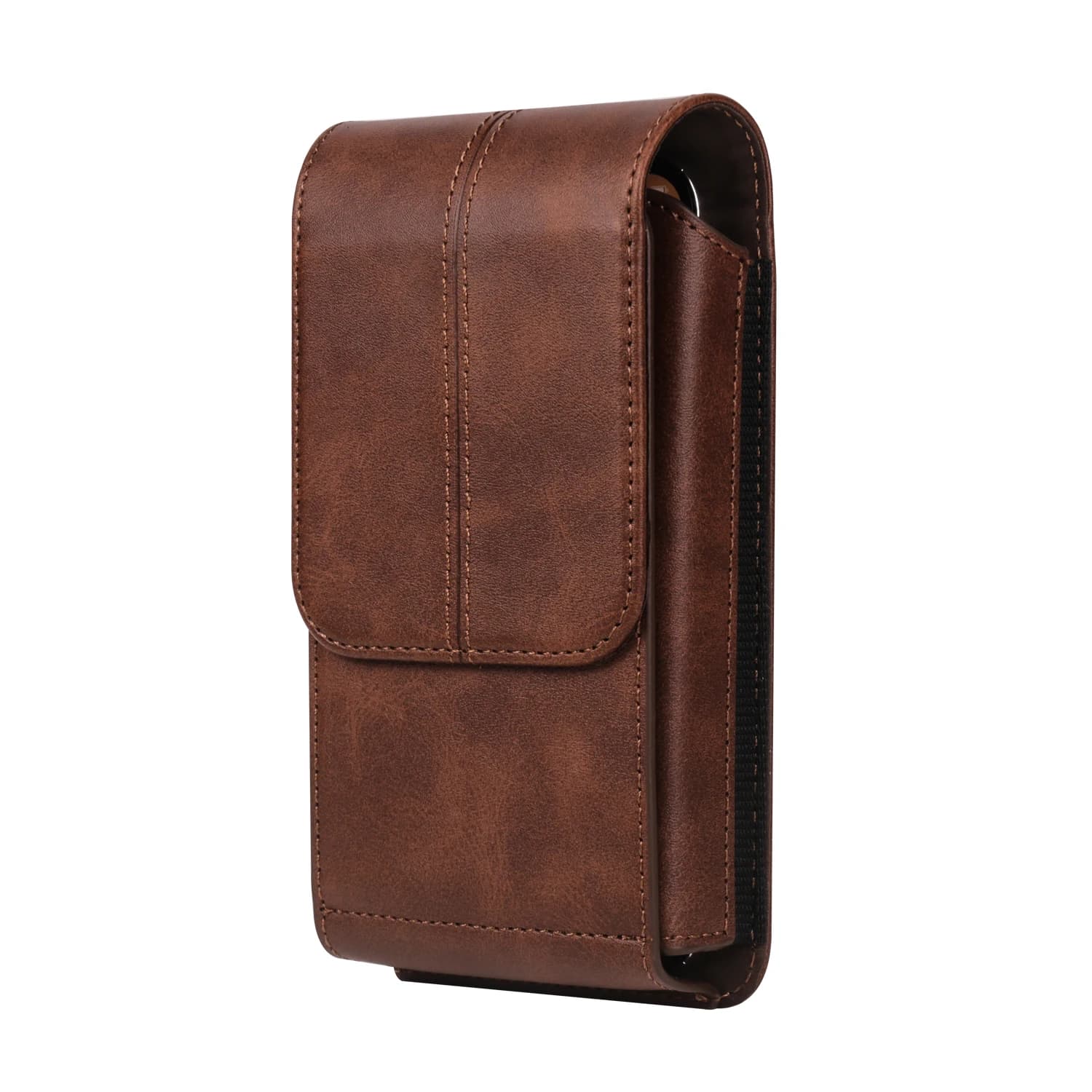 Universal vertical wallet for mobile phone in eco-leather with clip, phone mesh holder with card slot for within 7.2 inch