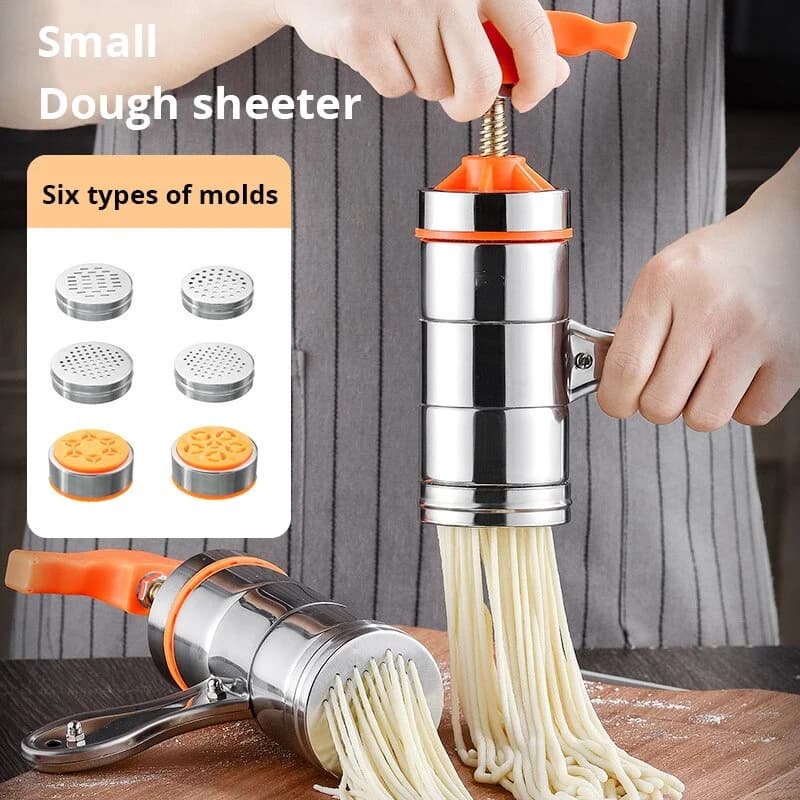 7 stampi in acciaio inox manuale Noodle Maker Press macchina per Pasta Spaghetti Noodle Making Machine Fruit Cutter Juicer Kitchen Tool
